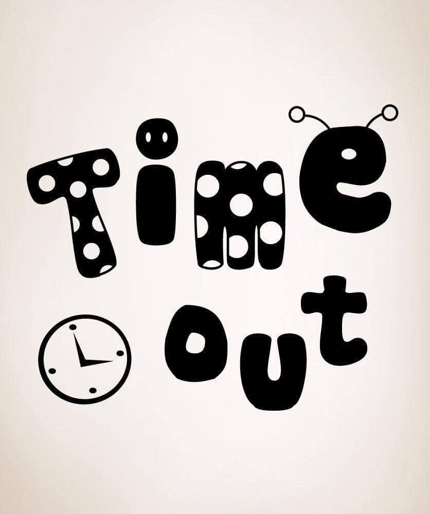 Vinyl Wall Decal Sticker Time Out Dancing Clock #OS_MG344