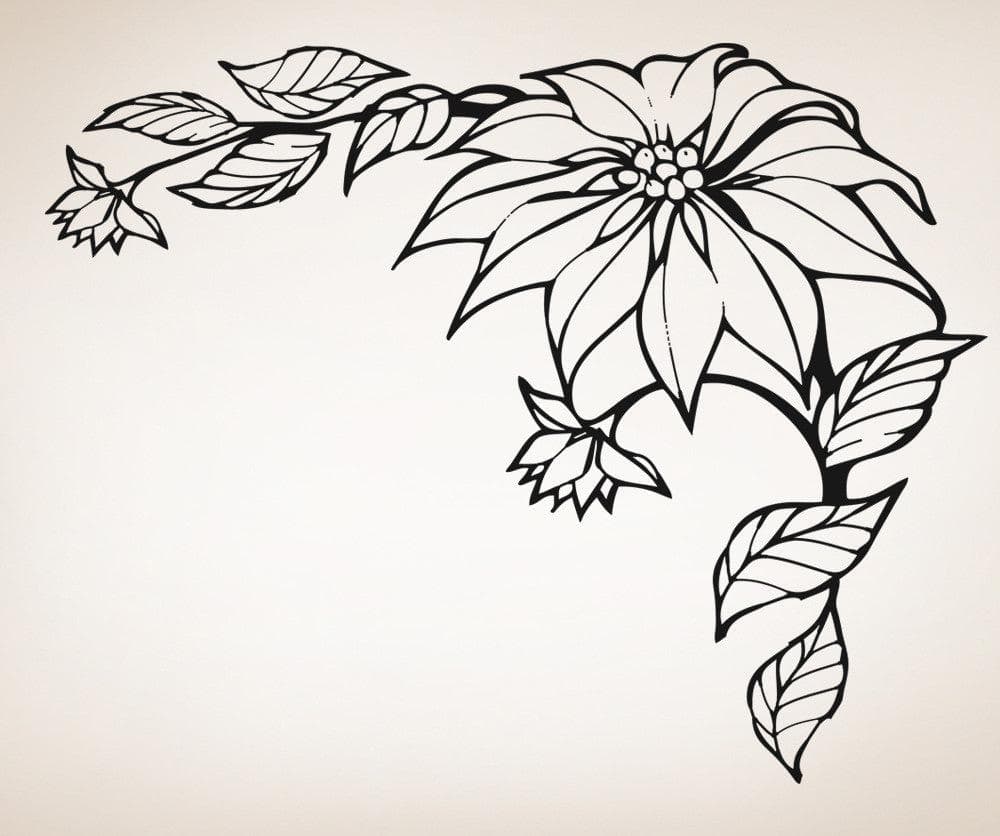 Vinyl Wall Decal Sticker Poinsettia #OS_AA236