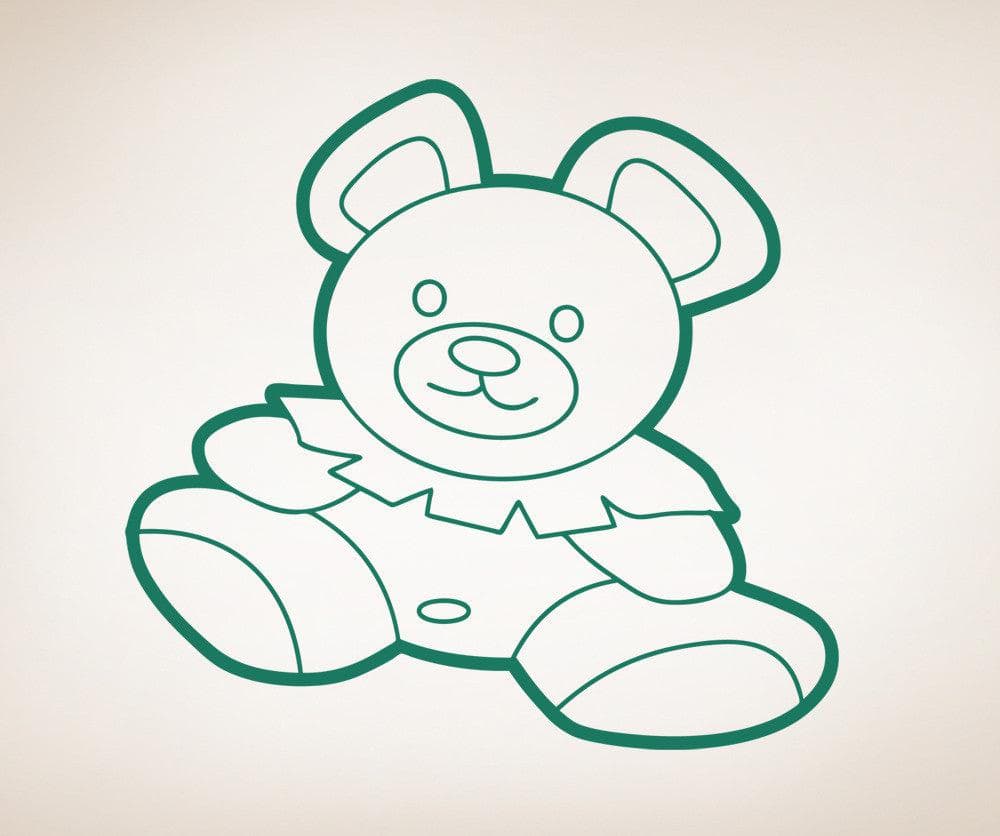 Vinyl Wall Decal Sticker Chubby Teddy Bear #OS_AA208