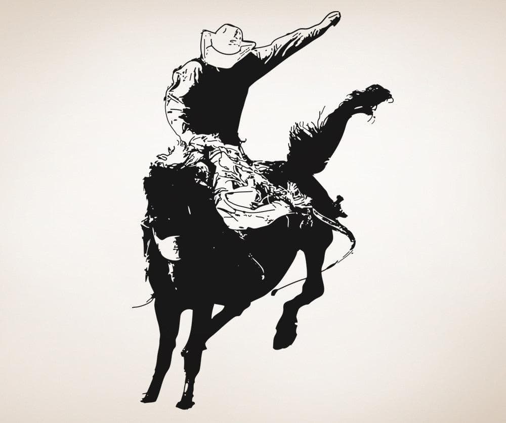Vinyl Wall Decal Sticker Rodeo Bronc Rider #OS_AA408