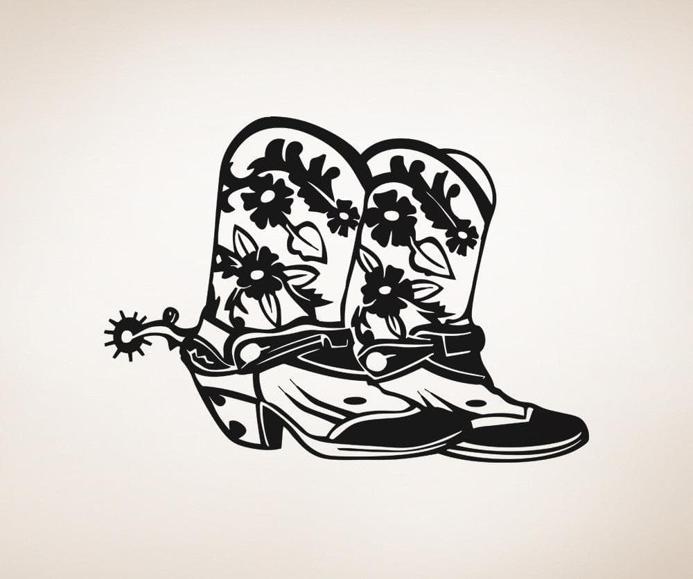Vinyl Wall Decal Sticker Cowboy Boots #OS_AA349
