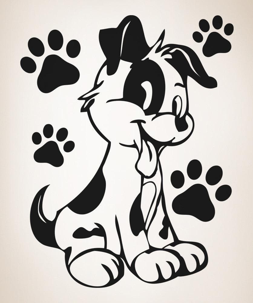 Vinyl Wall Decal Sticker Cartoon Puppy #OS_AA582