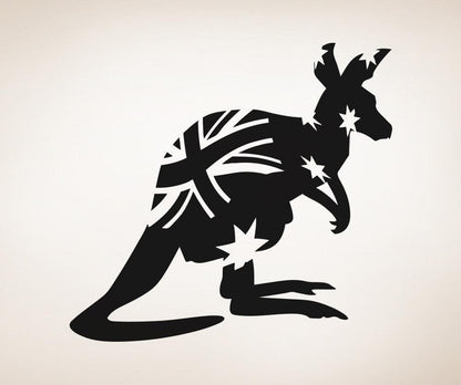 Vinyl Wall Decal Sticker Kangaroo Australian Flag #OS_AA472