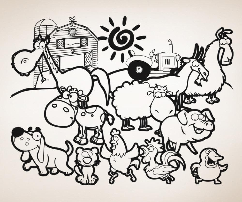 Vinyl Wall Decal Sticker Farm Animals #OS_AA584