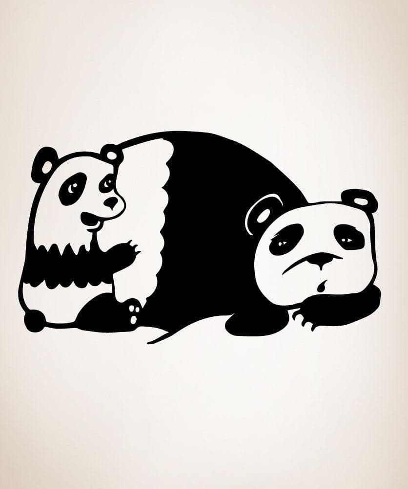 Vinyl Wall Decal Sticker Mommy and Baby Panda #OS_MB491