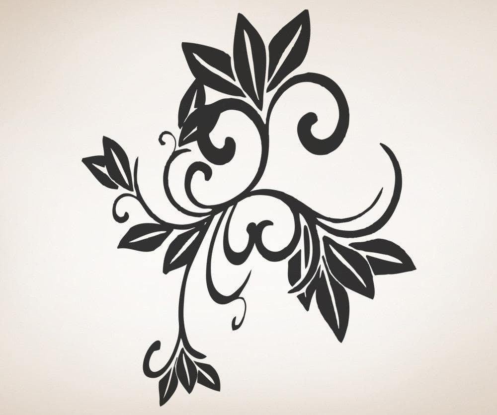 Vinyl Wall Decal Sticker Curly Leaves #OS_AA298