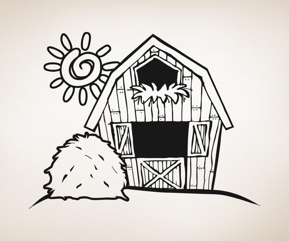 Farmhouse Barn Sunny Day Wall Decal. #OS_AA598
