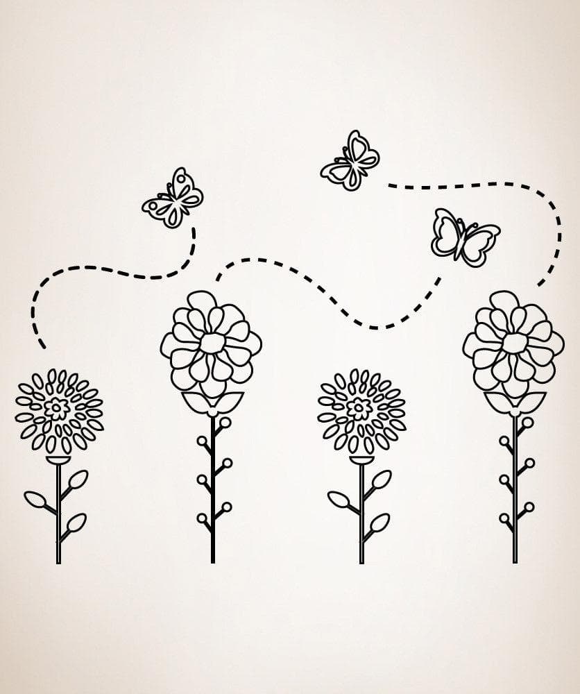 Vinyl Wall Decal Sticker Flower Garden #OS_MG349