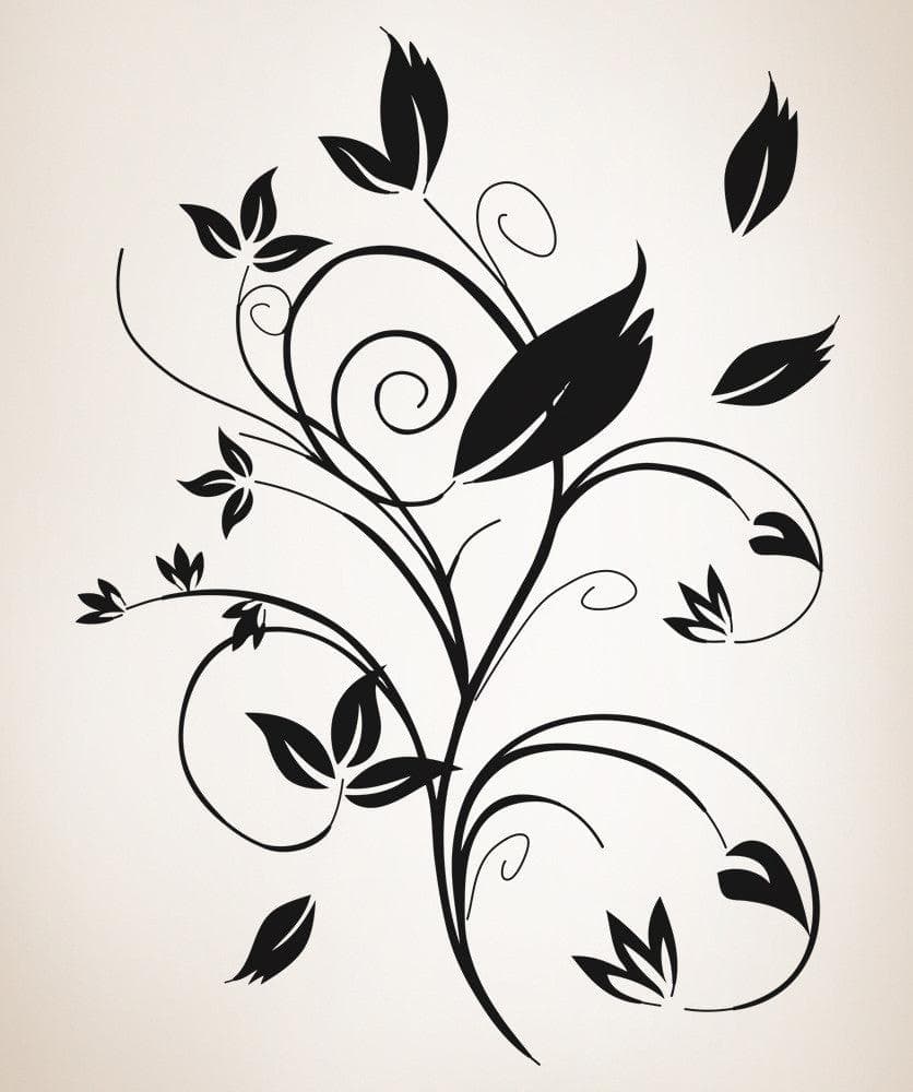 Vinyl Wall Decal Sticker Swirly Leaves #OS_AA381