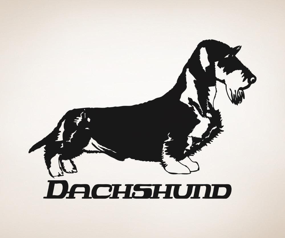 Vinyl Wall Decal Sticker Long Haired Dachshund #OS_AA623