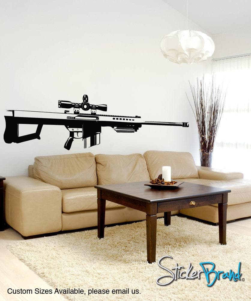 Military 50 Cal. Caliper Sniper Rifle Gun Wall Decal. #JH264