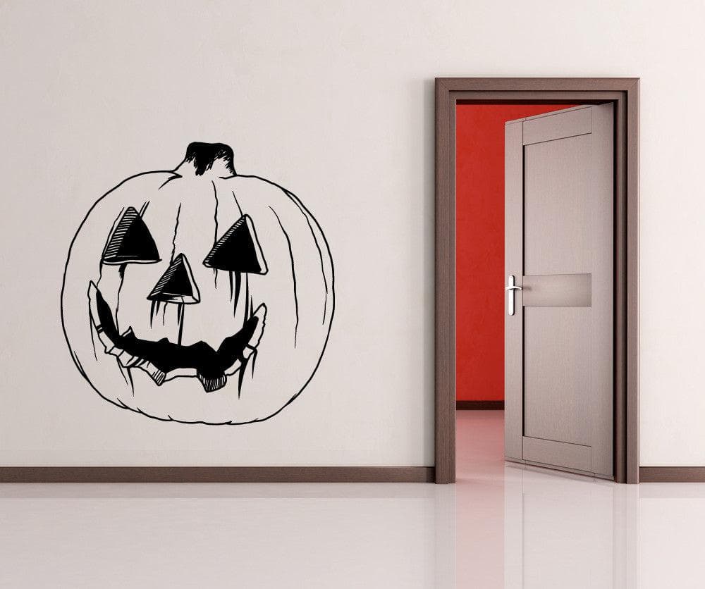 Jack O' Lantern Pumpkin Vinyl Wall Decal Sticker. #OS_MB651