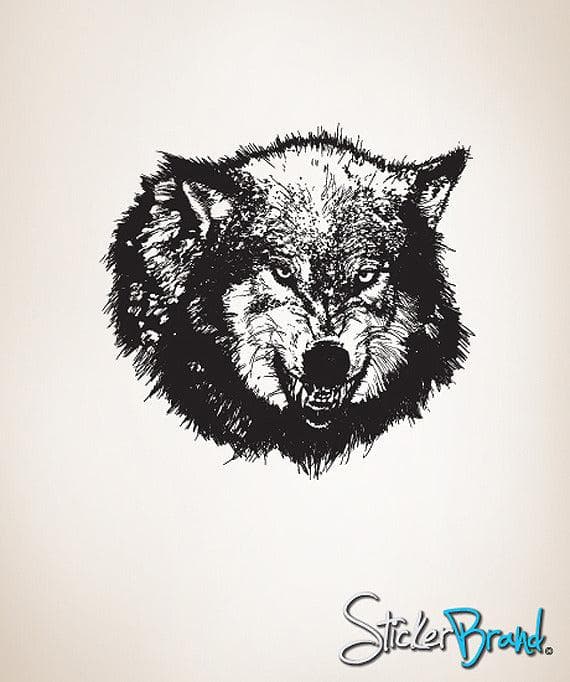 Vinyl Wall Decal Sticker Angry Wolf #789