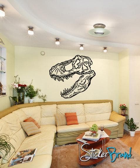 Vinyl Wall Decal Sticker Dinosaur Dino T-Rex skull head #KRiley120