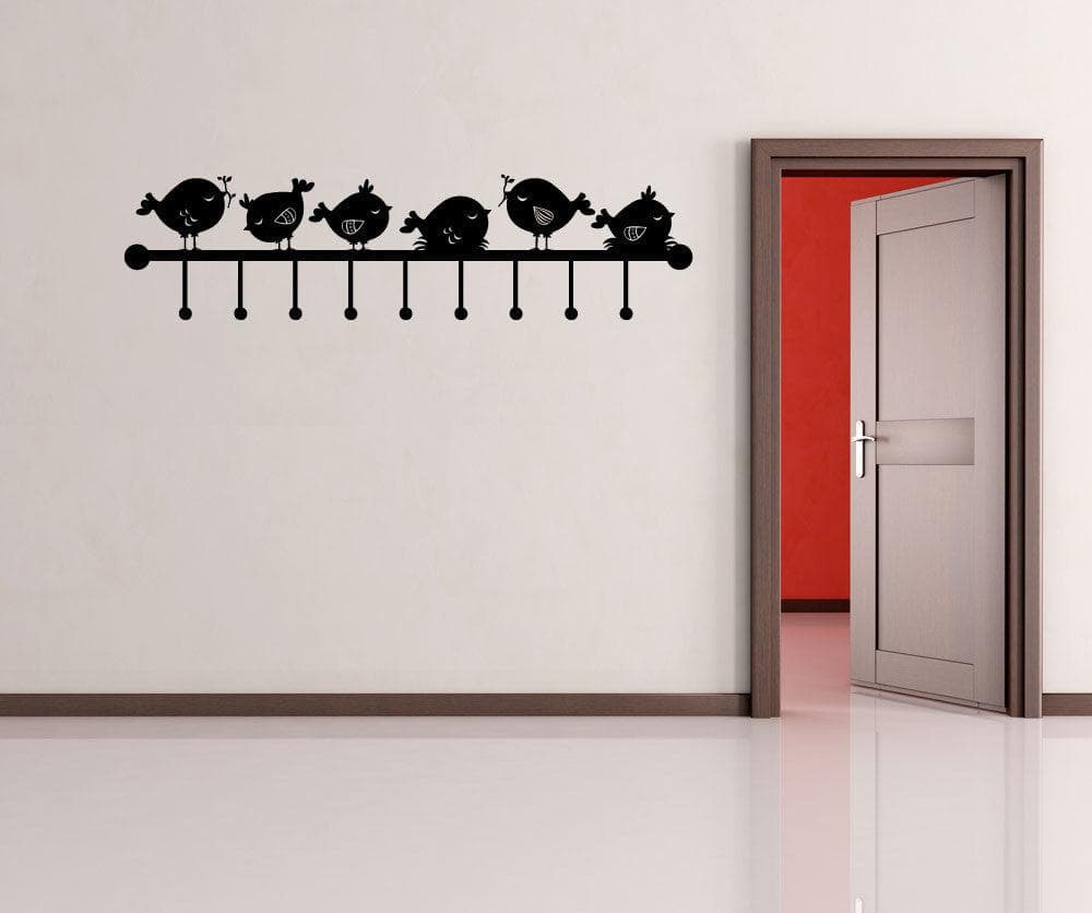 Vinyl Wall Decal Sticker Bird Wall Hook #OS_MG156