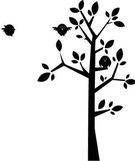 Vinyl Wall Decal Sticker Birds on a Tree #MM141