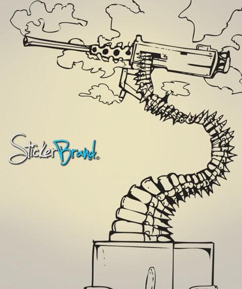 Vinyl Wall Decal Sticker Abstract Bonsai Machine Gun #JH153