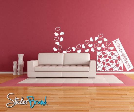 Vinyl Wall Decal Sticker Box of Hearts #CSJean103
