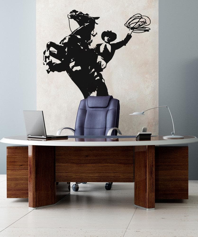Wild Wild West Cowboy on Horse Wall Decal. #OS_AA427