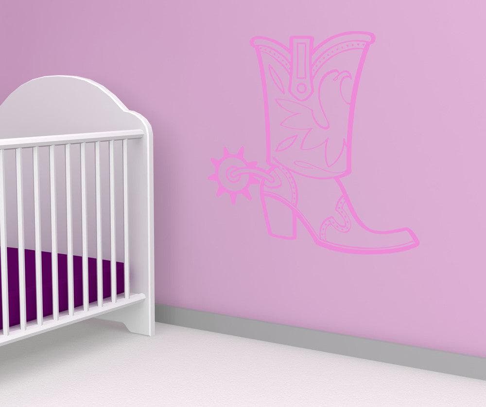 Vinyl Wall Decal Sticker Tall Cowboy Boots #OS_AA351