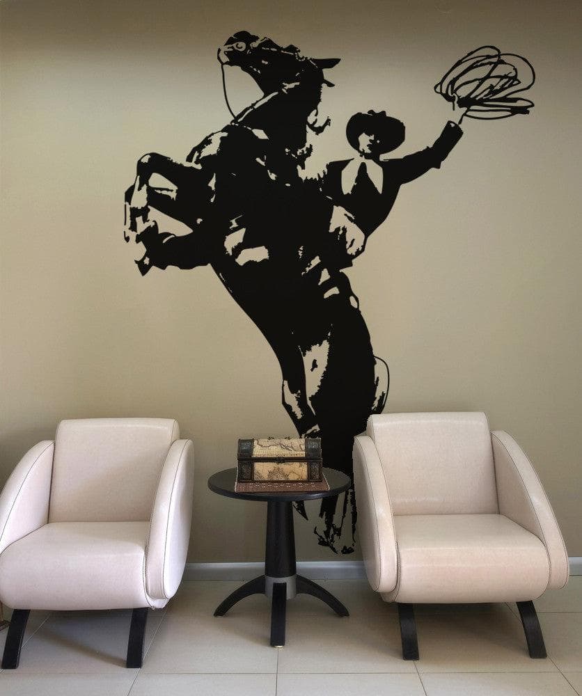 Wild Wild West Cowboy on Horse Wall Decal. #OS_AA427