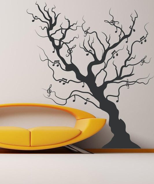 Vinyl Wall Decal Sticker Solid Musical Tree #OS_MB448