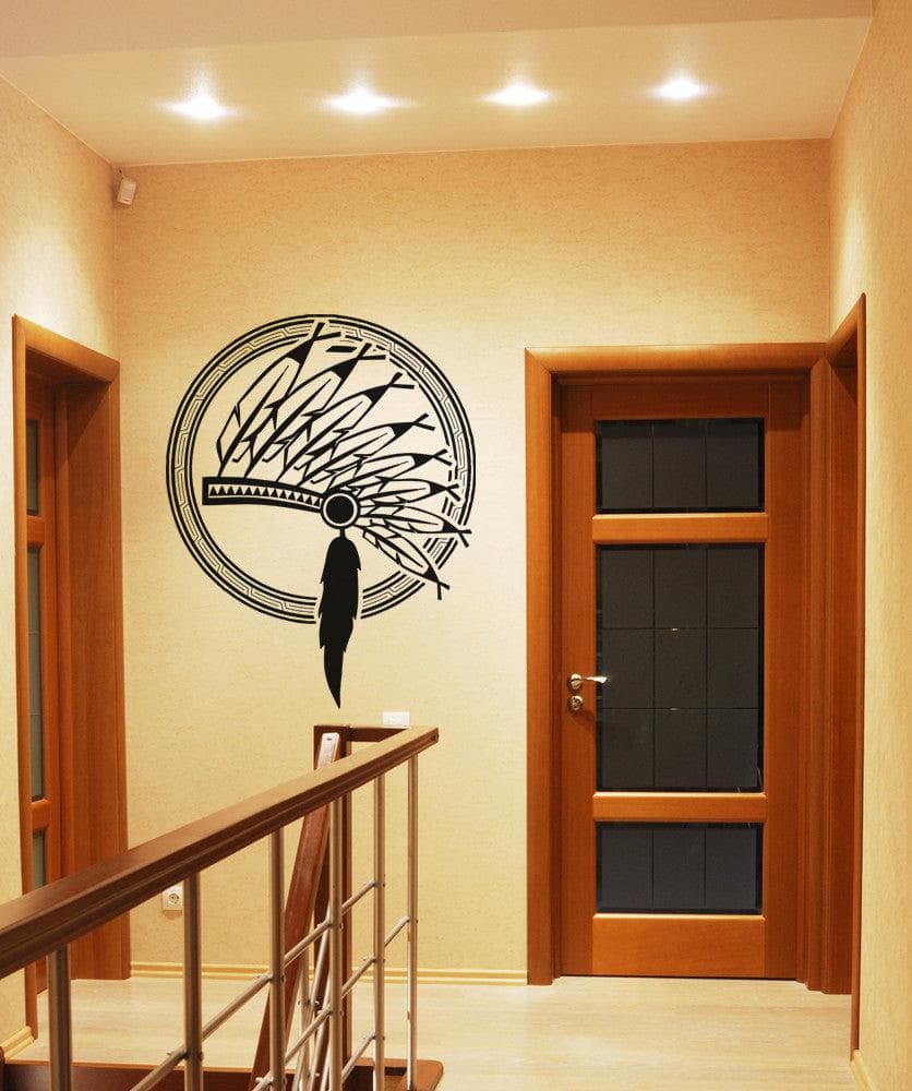 Native American Indian Headdress Vinyl Wall Decal Sticker. #OS_AA397