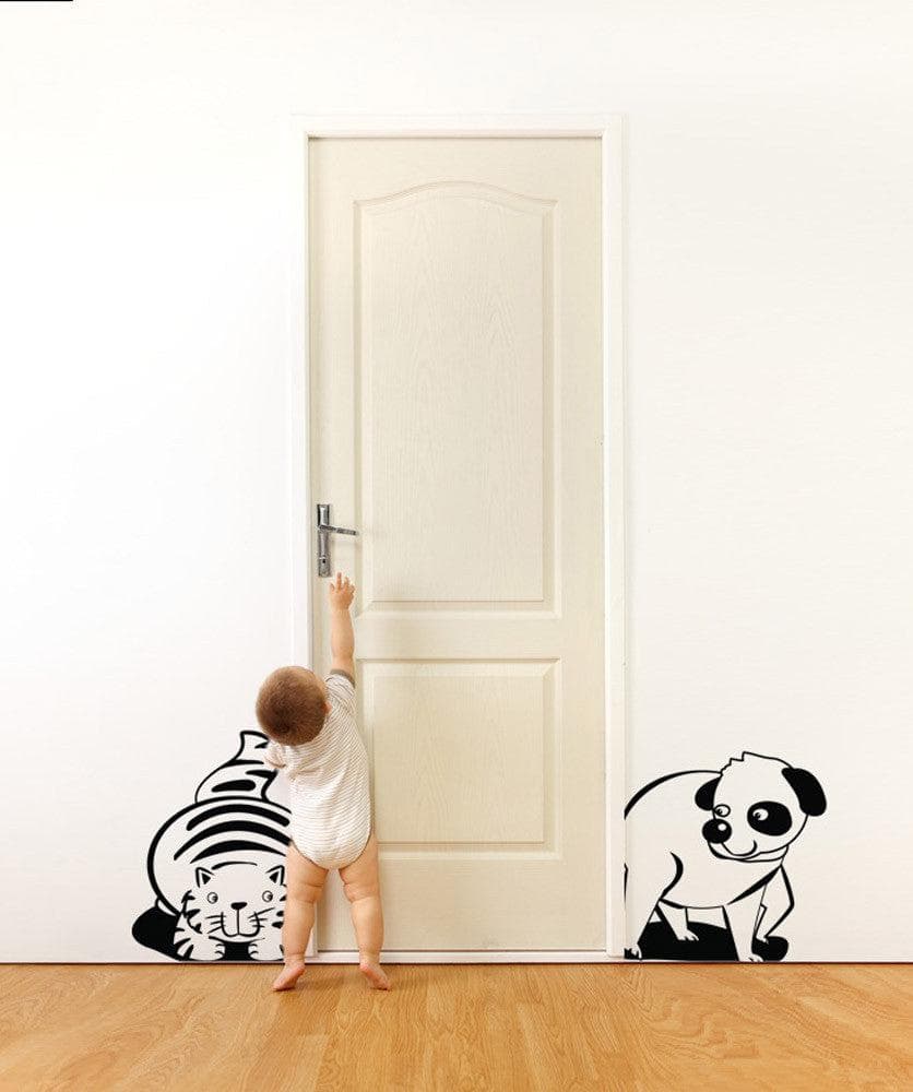 Cat and Dog Vinyl Wall Decal Sticker. #OS_DC200