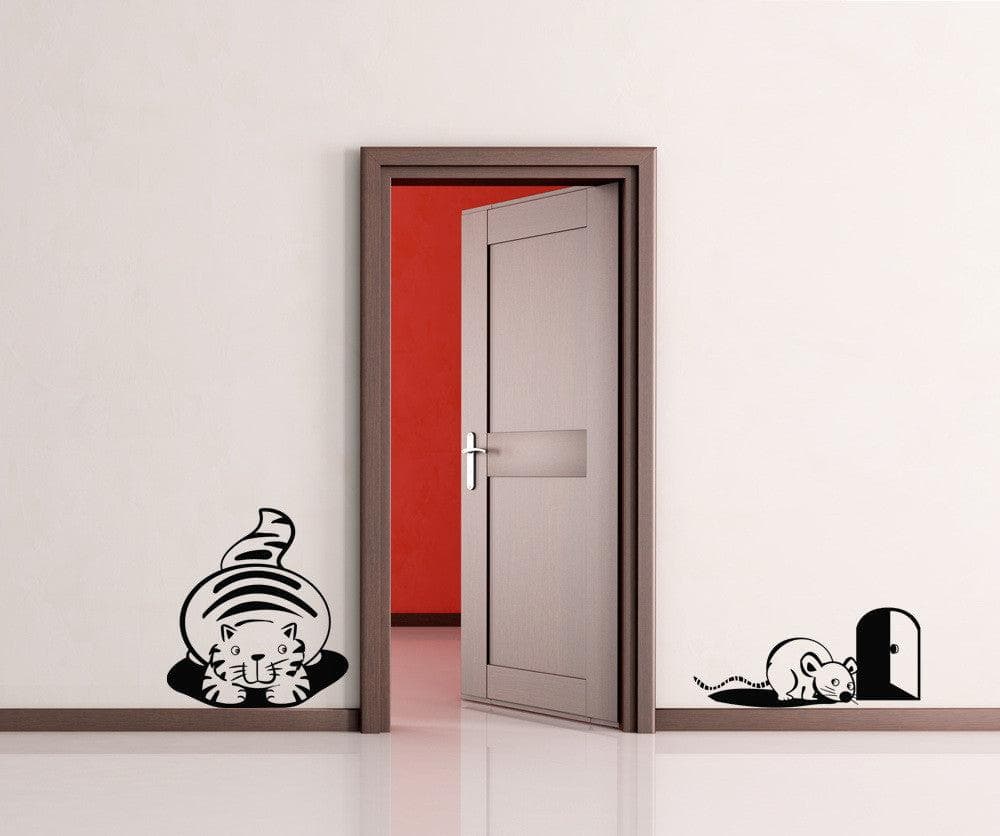 Vinyl Wall Decal Sticker Cat and Mouse #OS_DC202