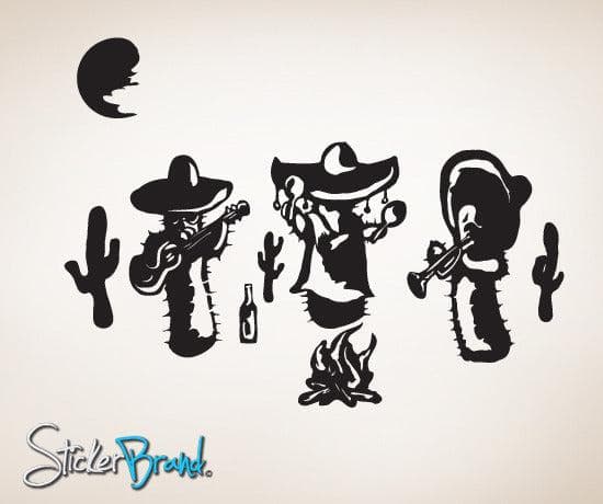 Mexican Mariachi Band Vinyl Wall Decal Cactus. #GFoster103