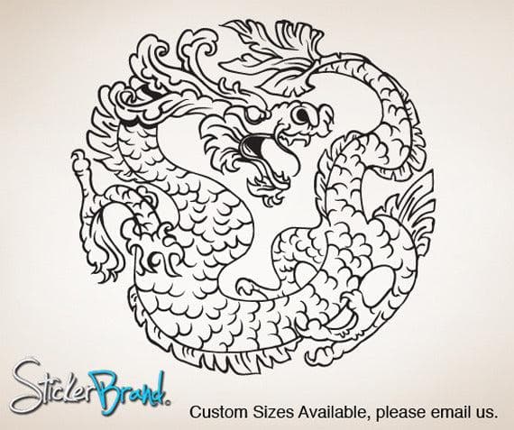 Vinyl Wall Decal Sticker Chinese Dragon  #825