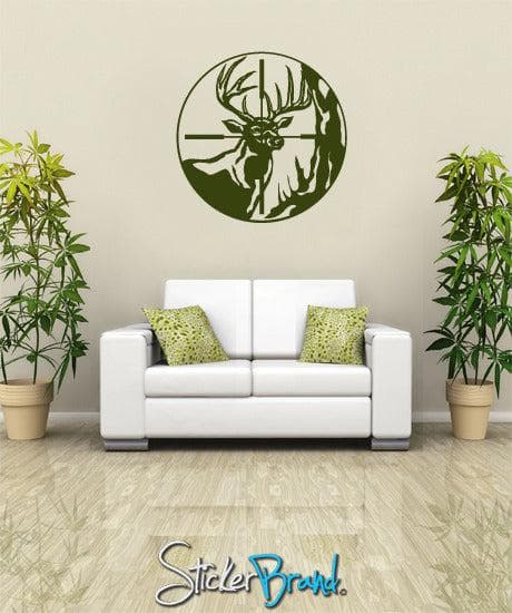 Deer Hunting Wall Decal. Scope View Aiming at Deer by Hunter. #GFoster105
