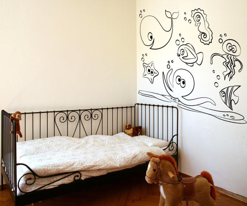 Vinyl Wall Decal Sticker Sea Doodle Friends # OS_MG160