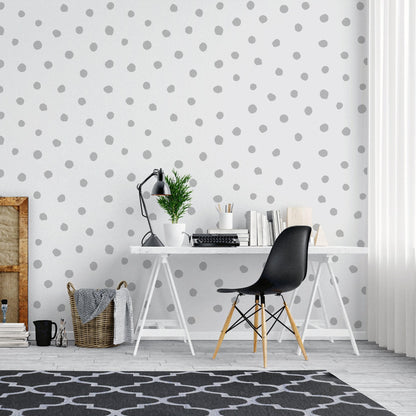 Circle Polka Dots Pattern Peel and Stick Wallpaper | Removable Wall Mural #6206
