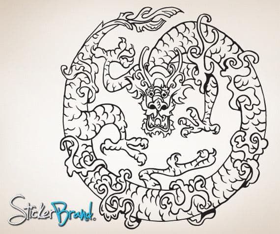 Vinyl Wall Decal Sticker Chinese Dragon #817