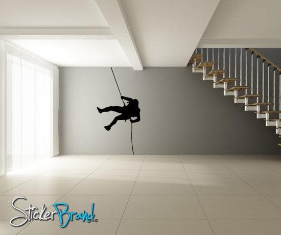 Vinyl Wall Decal Extreme Cliff Hanger Climber #769