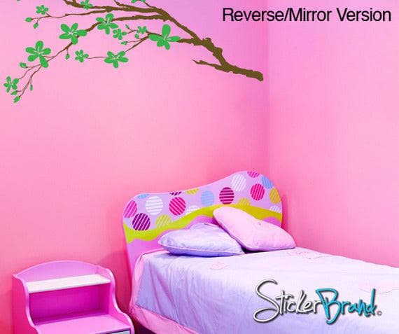 Flower Branch Blossoms Vinyl Wall Decal Sticker. #837