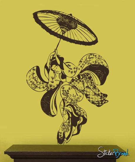 Vintage Japanese Geisha Dancer Wall Decal Asian Theme Decor #307