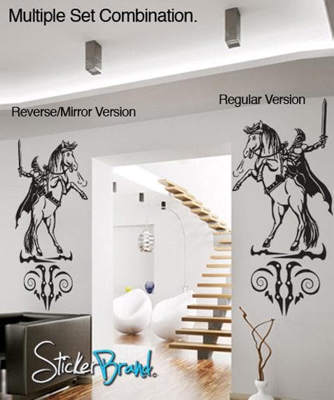 Vinyl Wall Decal Sticker Knight on Horse #GFoster137