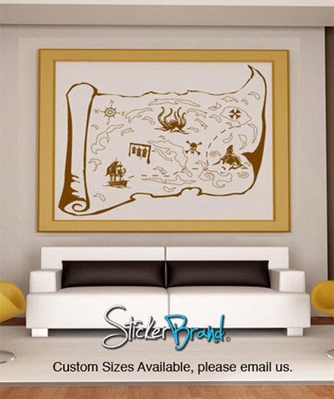Vinyl Wall Decal Sticker Pirate Treasure Map #GFoster145