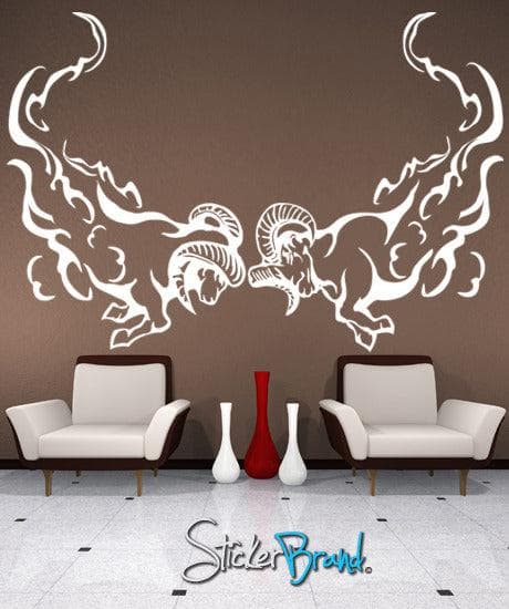 Vinyl Wall Decal Sticker Rams Fighting #GFoster126