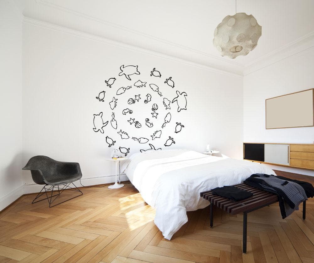 Vinyl Wall Decal Sticker Sea Doodle Animals #OS_MG159