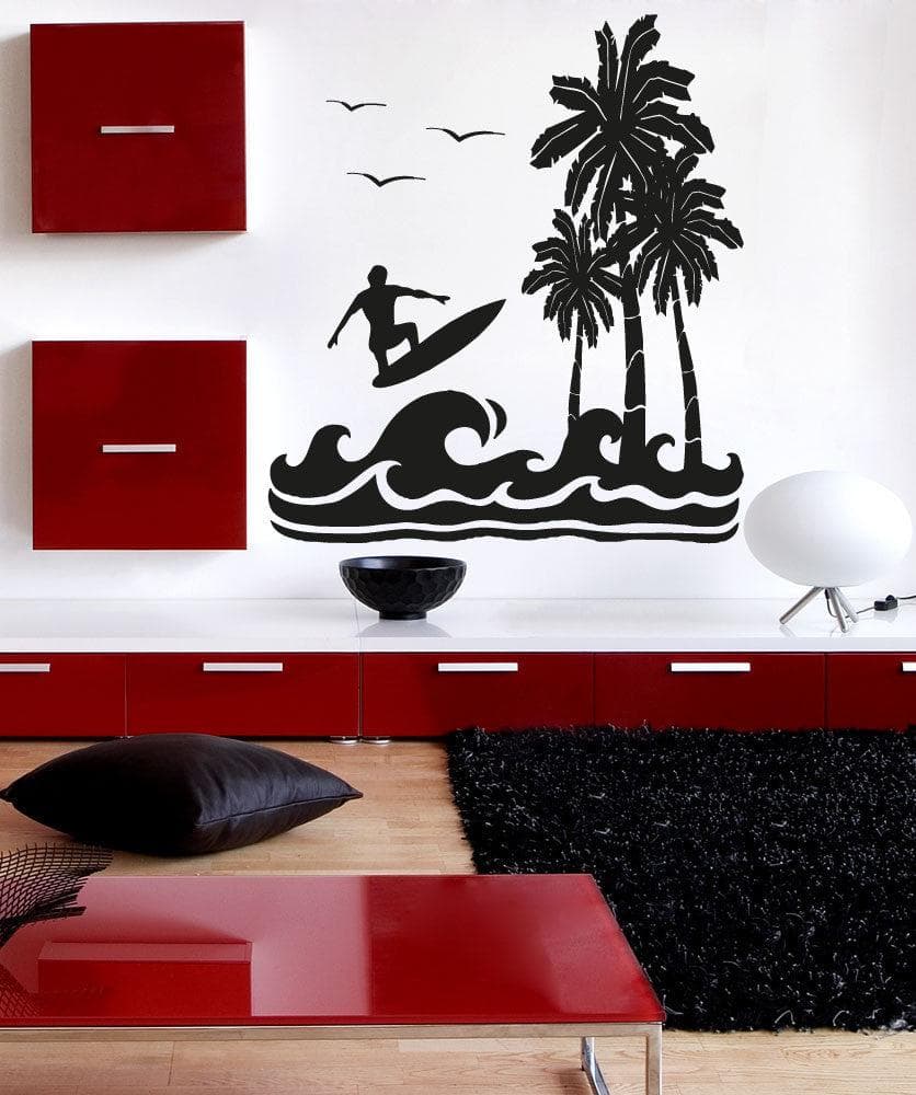 Vinyl Wall Decal Sticker Surfing Paradise #OS_AA269