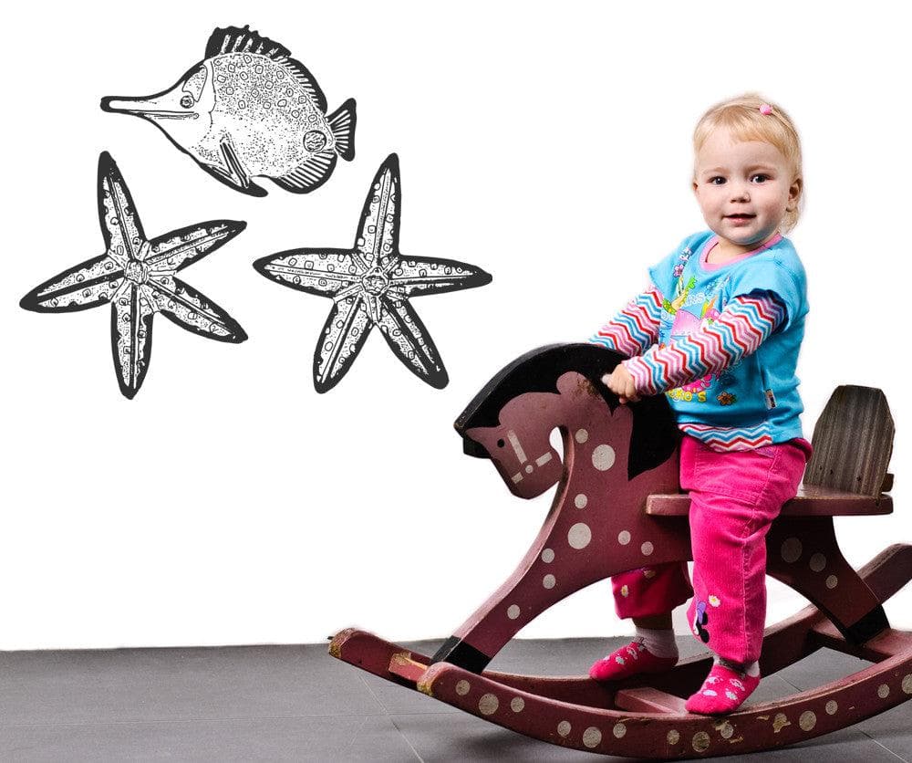 Vinyl Wall Decal Sticker Starfish and Fish #OS_AA283