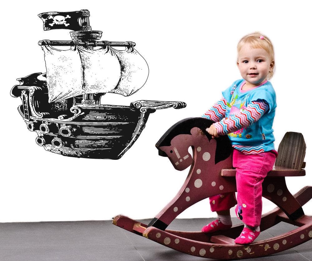 Vinyl Wall Decal Sticker Small Pirate Ship #OS_AA310