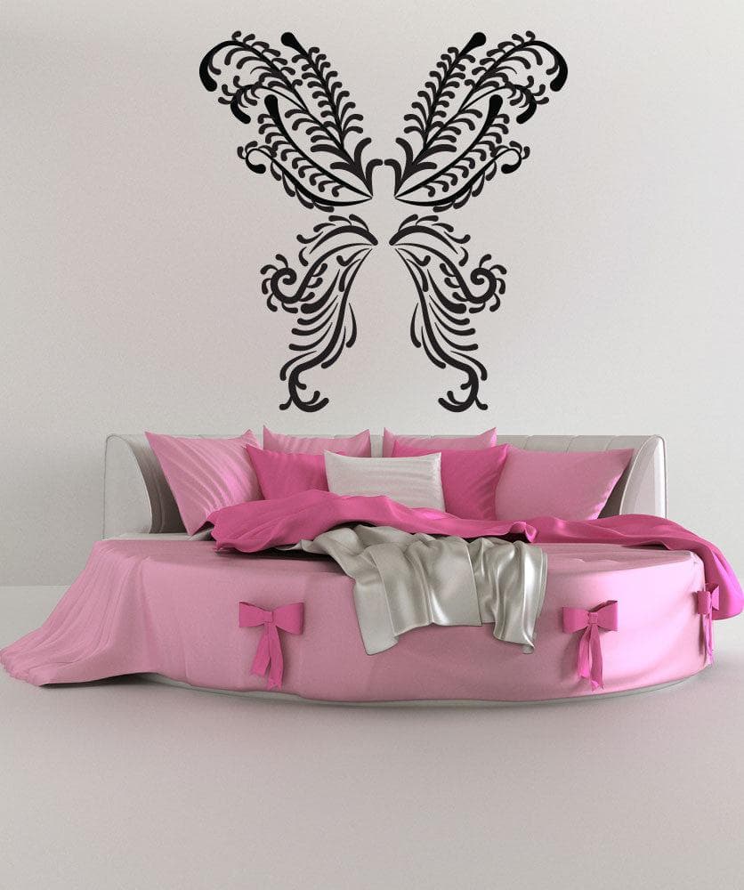 Vinyl Wall Decal Sticker Floral Butterfly #OS_DC235
