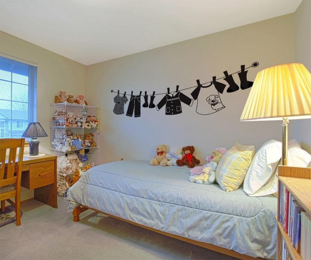 Vinyl Wall Decal Sticker Hanging Clothes #OS_DC111