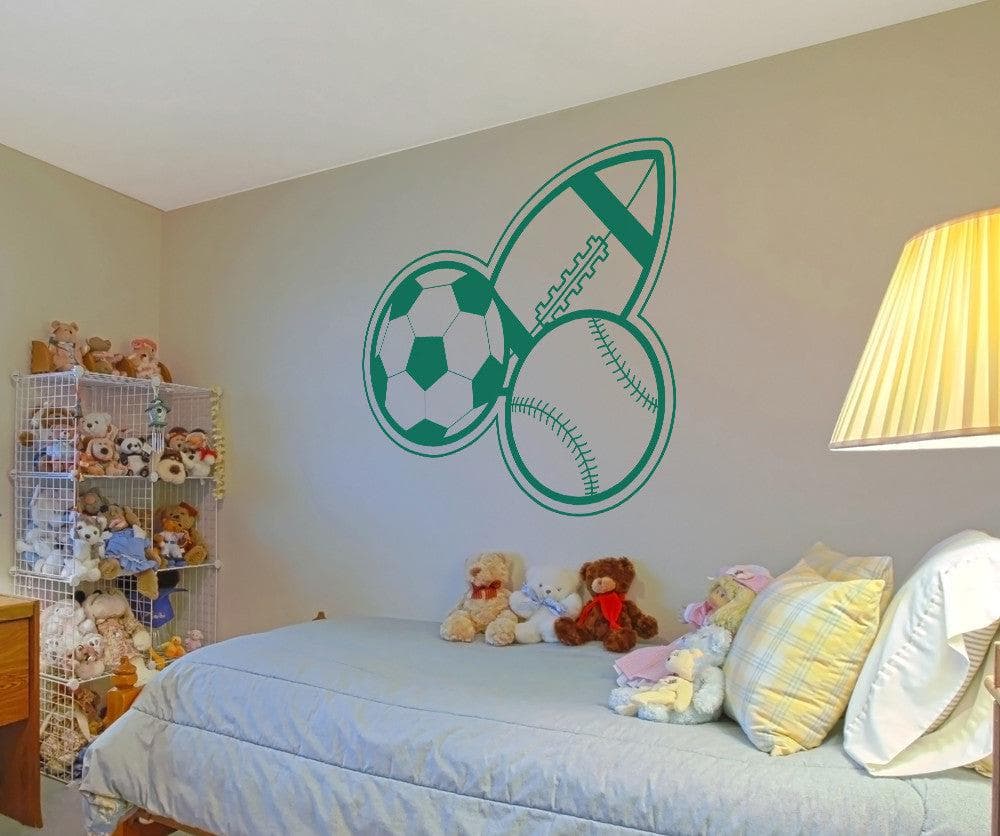 Vinyl Wall Decal Sticker Football, Baseball, Soccer #OS_AA176