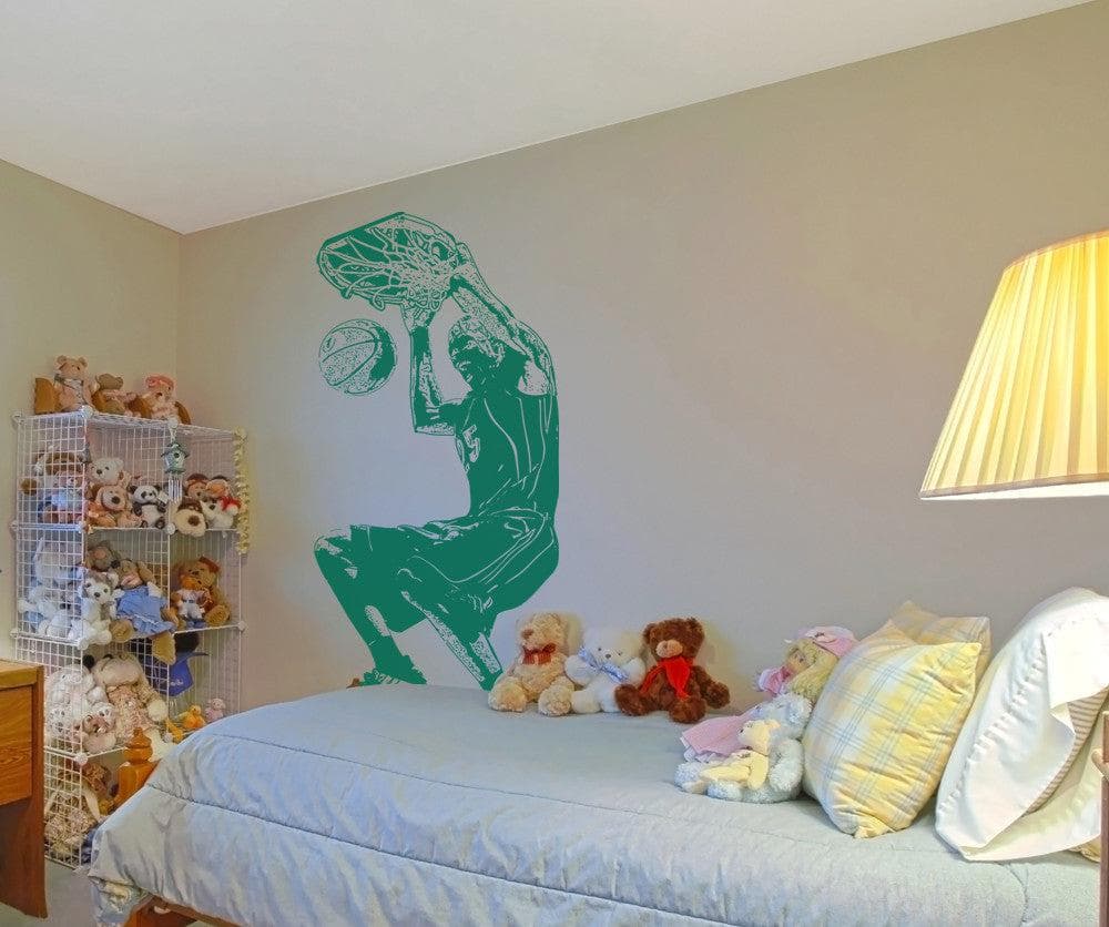 Basketball Player Dunking Vinyl Wall Decal Sticker. #OS_AA180