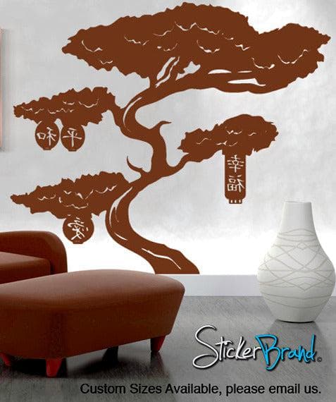 Vinyl Wall Decal Sticker Bonsai Tree With Lanterns #GFoster153
